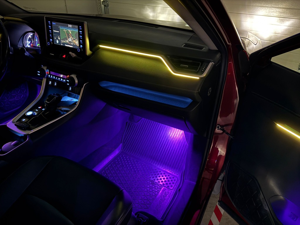 Lumini ambientale auto interior galben